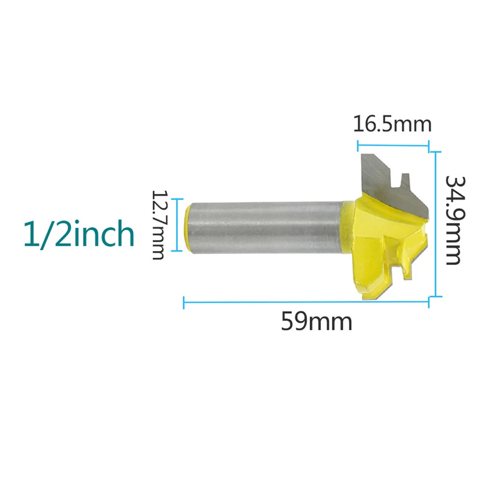 Hot 45Degree Lock Miter Router Bit Joint Tenon Woodwork Cutter 1/2inch Shank - Image 2 of 4