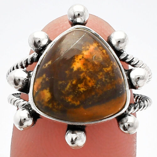 Natural Outback Jasper 925 Sterling Silver Ring s.7 Jewelry R-1268 - Imagen 1 de 5