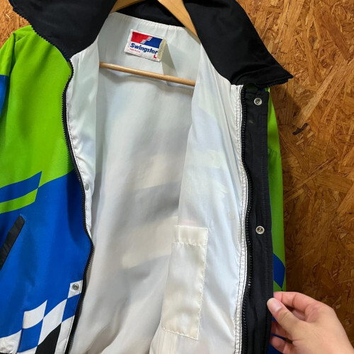 USA made 90's Kawasaki Swingster racing jacket Size L [VG USA made 90's Kawasaki Swingster racing jacket Size L [VG