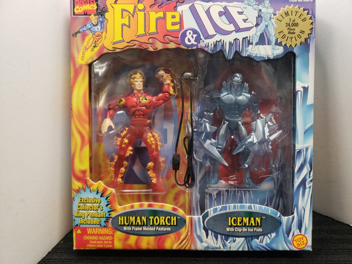 シュタイフ・ファイヤーマン 1991-2003 EAN999369 約32cm VINTAGE TOY Toybiz Marvel Comics Fire & Ice Human Torch And Iceman