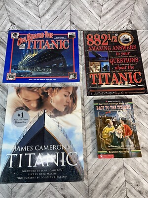 Titanic Ship Book Lot Of 4 On Board The Titanic James Cameron