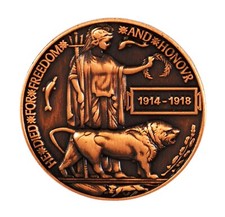 WW1 Death plaque Dead Mans Penny Remembrance Pin Badge - New