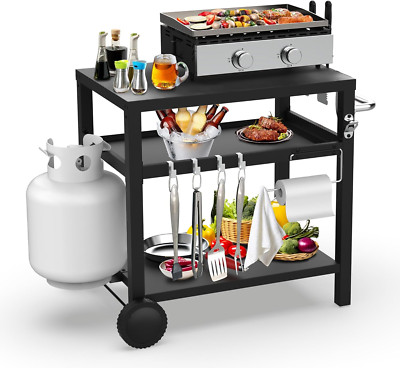 Outdoor Grill Cart, Pizza Oven Table Stand for Onni and Nijia, Griddle Stand,