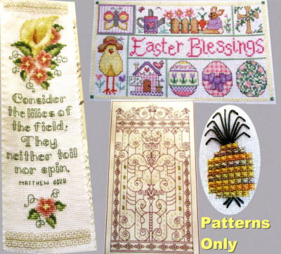 Consider Lilies Easter Blessing Fancy Thoughts Pineapple CROSS STITCH PATTERNS