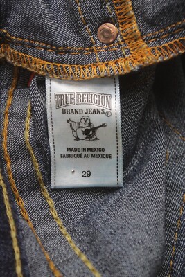 TRUE RELIGION Jeans Women's W29 Stretchy Slim Fit Dark Denim Zip