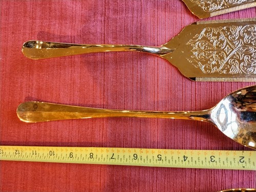 5-pc International Silver Gold SIMPLICITY Flatware Server Set Cake Pasta Salad - Picture 10 of 18