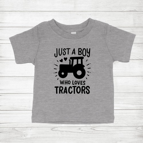 Just A Boy Who Loves Tractors Shirt Youth Birthday Tractor T-shirt Tractor Lover - Picture 7 of 16