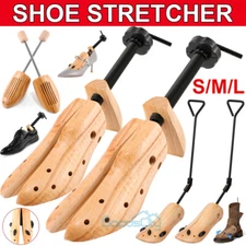 2-Way Wooden Adjustable Shoe Stretcher Expander Men Women Boot Size US 4-13