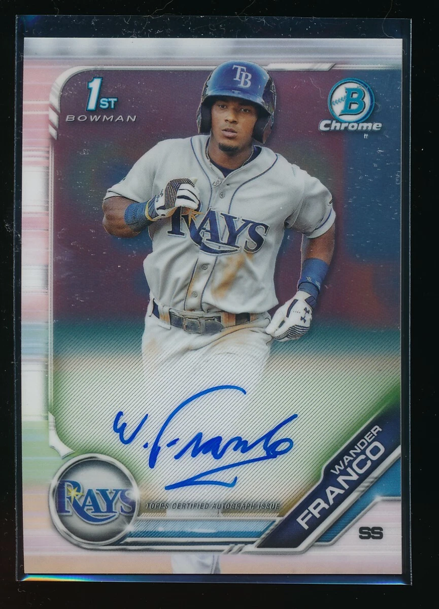 WANDER FRANCO AUTO 1st 2019 Bowman Chrome Autograph Tampa Bay Rays 