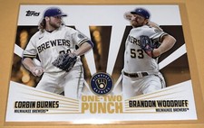 2023 Topps One-Two Punch BURNES WOODRUFF  #12P-2 Brewers Baseball insert
