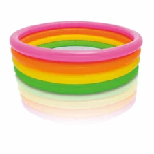 Intex 66″ x 18″ Sunset Glow Pool Rainbow Donut Ring Summer Kids AquaSplash 56441