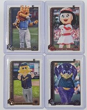 (4) 2025 Topps Series 1 Celebration Mascots SLUGGERRR + ROSIE RED + MORE Lot