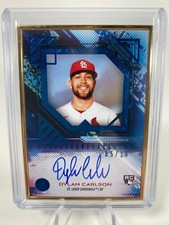 2021 Bowman Transcendent DYLAN CARLSON RC Blue AUTO #05/10 Gold-Frame Cardinals