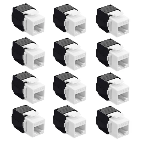 12x Cat-6 Keystone Jacks for Ethernet Cables, Patch Bays and Patch Panels
