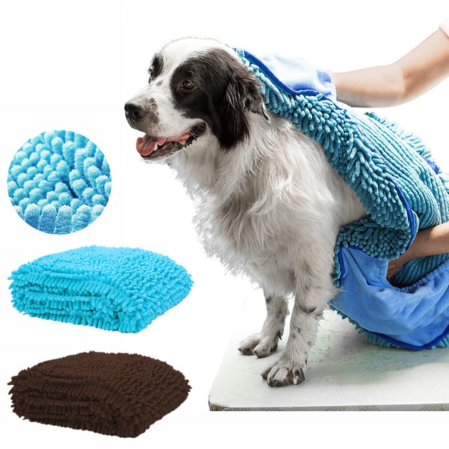 Large Dog Bath Towel Super Absorption Pet Dog Microfiber Quick Drying