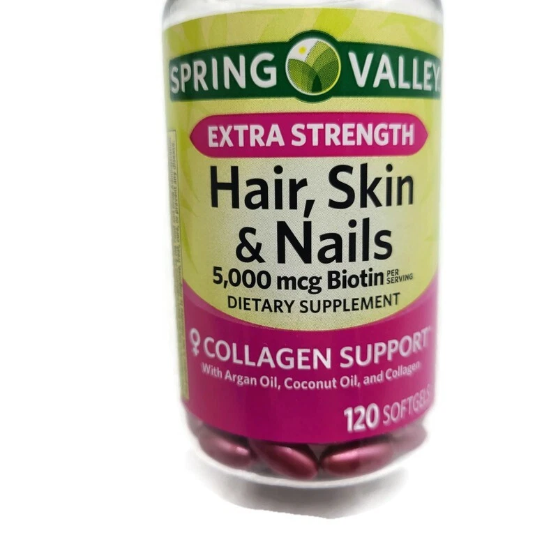 Spring Valley Extra Strength Hair Skin and Nails 2 Pack 240 Softgels Total - Image 2 of 4