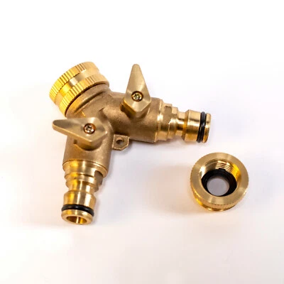 UPP 2 Wege Y Wasserverteiler für 1/2" & 3/4" Wasserhahn - Schlauchanschluss ...