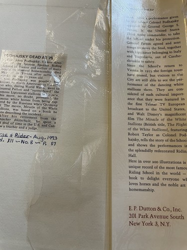 Book White Stallions of Vienna Podhajsky, Alois (trans. Frances Hogarth-Gaute) - Picture 10 of 11