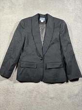 Pendleton Blazer Womens 6 Black Virgin Wool Long Sleeve One Button USA Made
