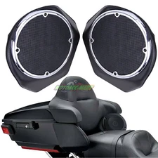 King Pack Rear 6.5" Speaker Pods Box Trunk For Harley Tour Pak Touring 2014-2024