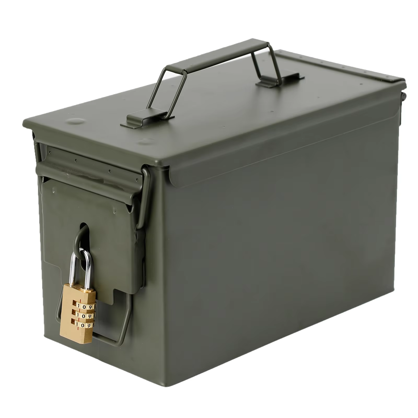 50 Cal Metal Ammo Can Steel Safety Ammo Box Battery Safe Box Long-Term Waterproo