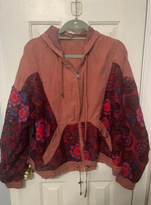 Free People Embroidered Crochet Lace Magpie Oversize Lacey Rose