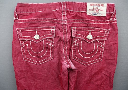 Boy's 2017 True Religion Big T Cord Pants Straight Red Stretch Sz 14 (Msr 28x27) - Picture 11 of 12