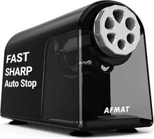 AFMAT Heavy Duty Electric Pencil Sharpener for Classroom, 6 Holes, Electric Penc