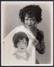 CLARA BOW sexy alluring actress with portrait scarf VINTAGE ORIG PHOTO 8x10
