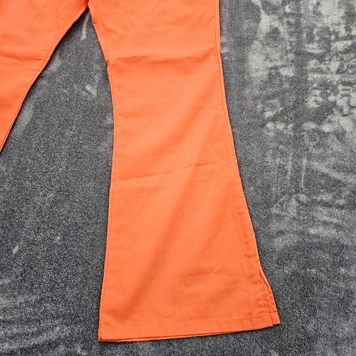 Dickies Scrub pants mens large Easy Clare Flare orange Medical Uniform pull-on - Picture 10 of 13