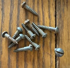 #8 X 3/4” Wood Screws Slotted Round Head Plain Steel Furniture Repair Hardware