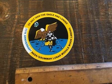 ORIGINAL VINTAGE GRUMMAN 1989 20YR LUNAR MODULE MOON LANDING APOLLO 11 STICKER