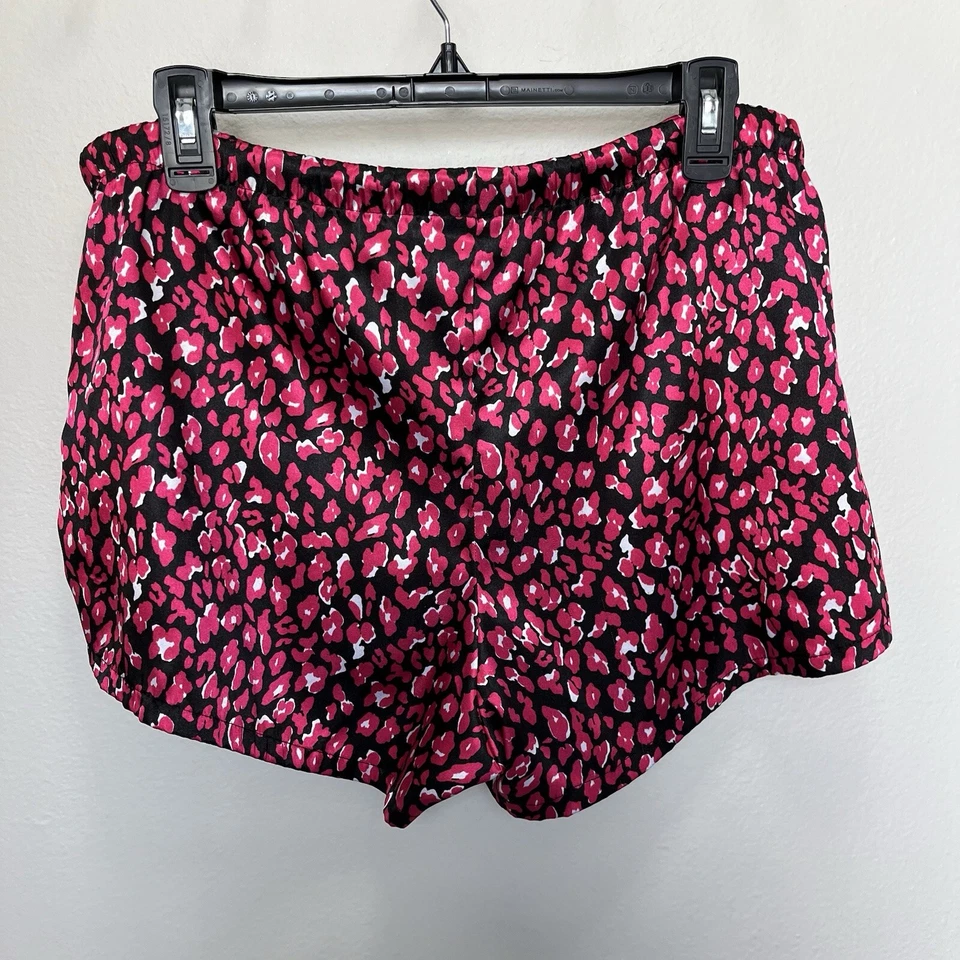 Joe Boxer | Pantalones Cortos Pijama Rosa y Negro Satinado Mediano Cordón Estampado Animal Foto 4 de 4