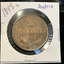 Austria 1848 A 2 Kreuzer Nice Red Brown Example !!!!