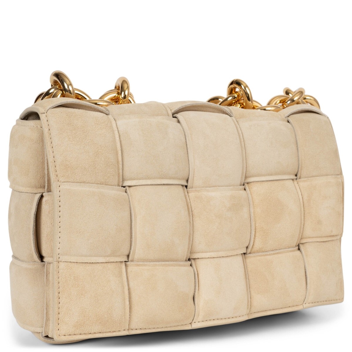 バッグ BOTTEGA VENETA 71877 auth BOTTEGA VENETA Porridge beige suede CHAIN CASSETTE