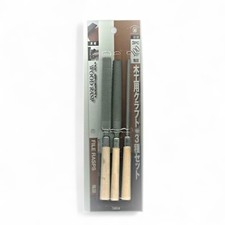 Tsubosan ST-10 Woodworking Tool 3pc Round Half-Round & Flat Wood File Set