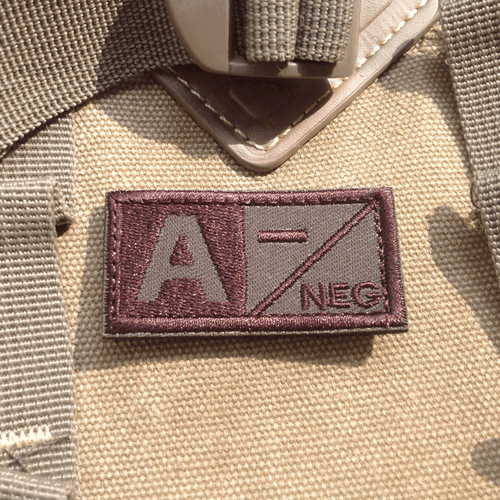Military Blood Type A- Negative Tactical Army Embroidered Patch PATCHES - Picture 1 of 4