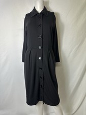 STUNNING TALBOTS BLACK SIZE 4 BUTTON DOWN DRESS W POCKETS rayon/nylon Mix