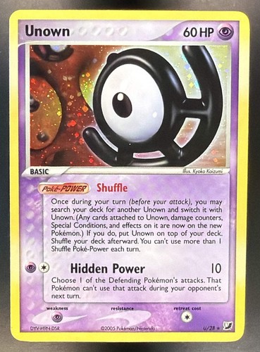 2005 Pokemon EX Unseen Forces Unown #U /28 Holo