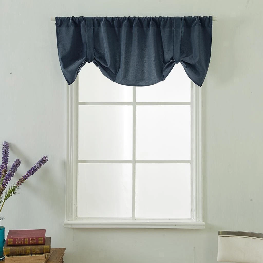 1 Panels Soft Polyester Window Valance Home Privacy Tier