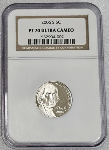 2006-S JEFFERSON NICKEL NGC PF70 ULTRA CAMEO - PERFECT GEM ULTRA CAMEO PROOF