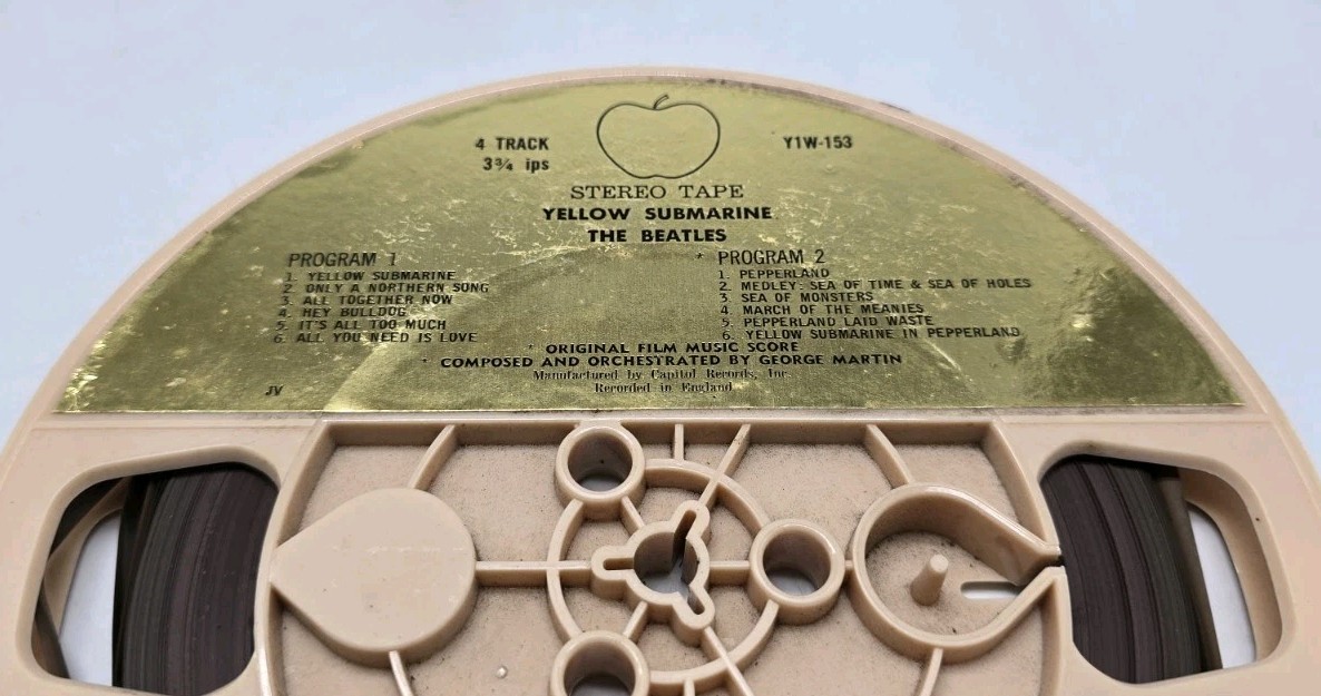 1969 The Beatles 3-3/4 IPS YELLOW SUBMARINE 4 Track Reel To Reel