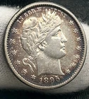 772. 1895-S Barber Quarter • Better Date About Uncirculated (AU) •Natural Toning