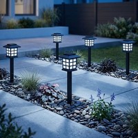 Solarleuchte AußEn Stecklampe Erdspieß Gartenleuchte Schwarz LED H 38 Cm 5Er Set