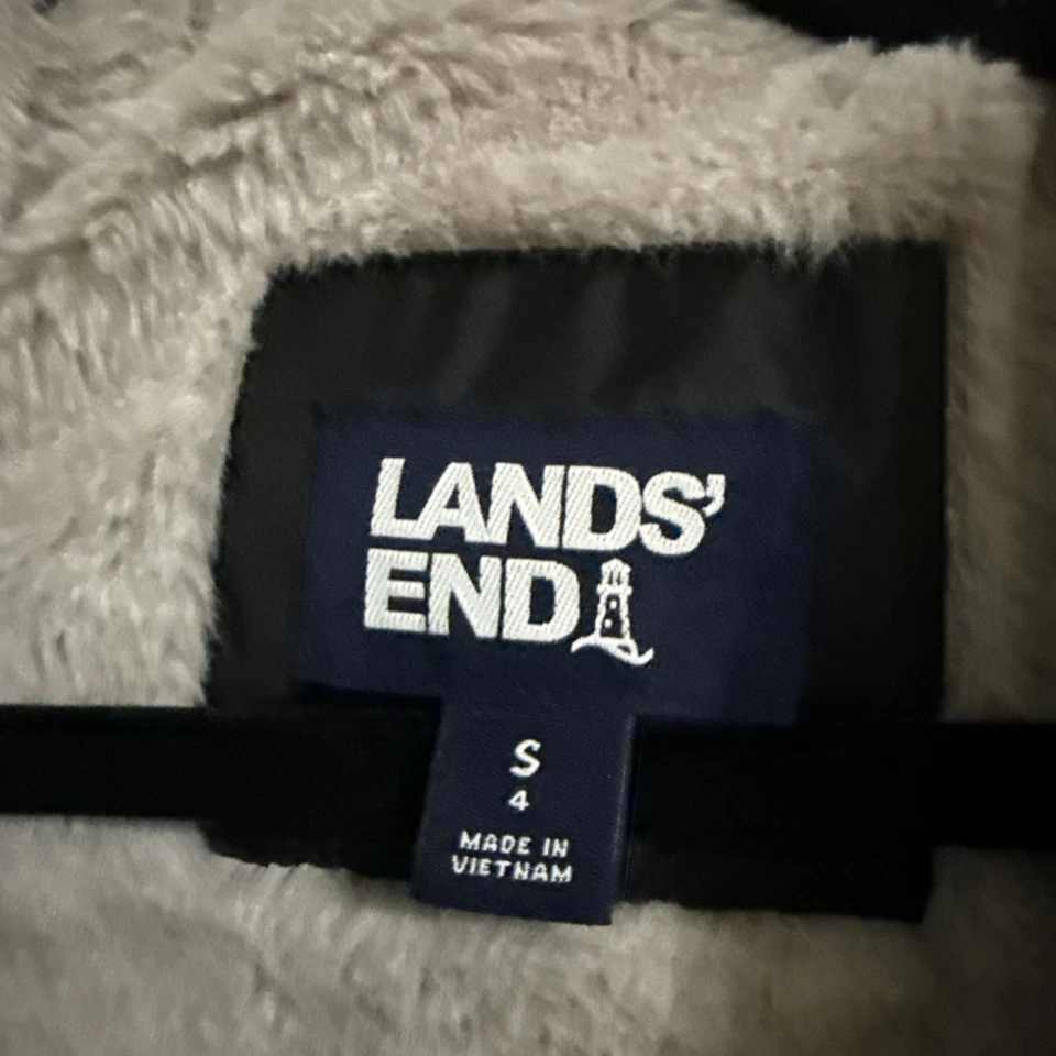Abrigo acolchado con capucha ThermoPlume forrado de lana LANDS' END Little Girls 4 (S) Foto 3 de 4