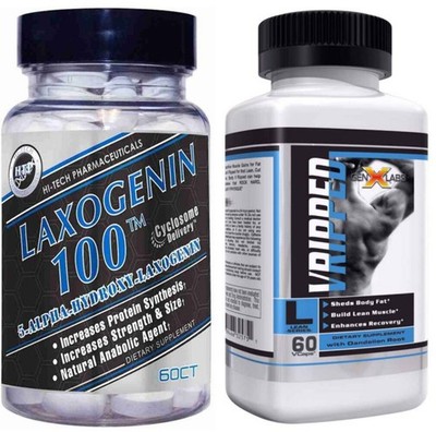 Hi-Tech Pharmaceuticals Laxogenin 100, w/FREE V-RIPPED, Hard Lean Muscle