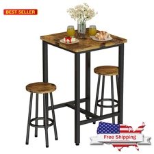 Recaceik 3 Piece Pub Dining Set, Modern bar Table and Stools for 2 Kitchen