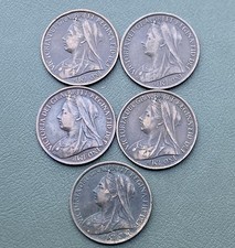 5x OH Victoria Pennies 1896 1897 1899 1900 1991 Victorian Coin Lot D6