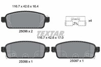 Textar Bremsbelagsatz, Scheibenbremse 2509602 FüR Chevrolet Opel Vauxhall