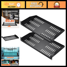 Universal Vented 1U Server Rack Shelf - 2PCS Cantilever Tray for 19" Racks, 50 l